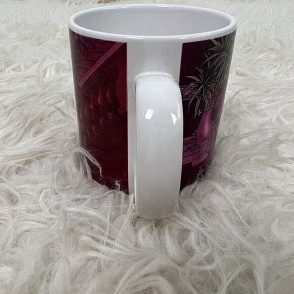 Vintage Walt Disney Mug Fancy Donald And Daisy Duck Applause Mug Maroon & White - Picture 5 of 9